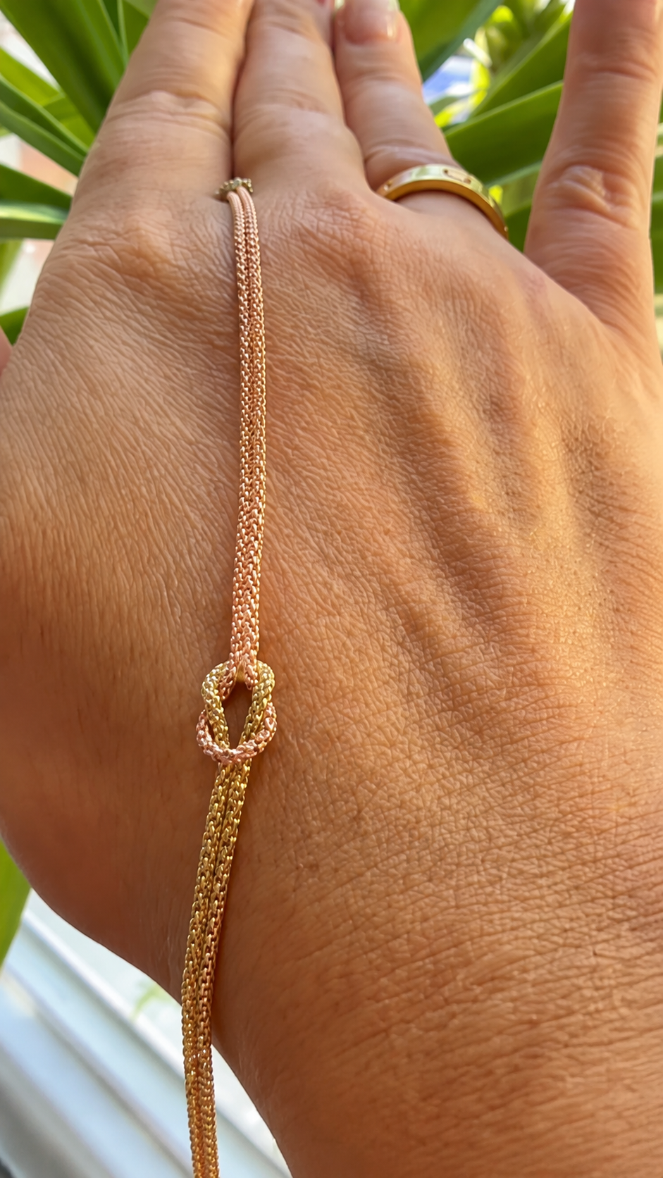 14K Yellow & Rose Gold Zirconia Bracelet