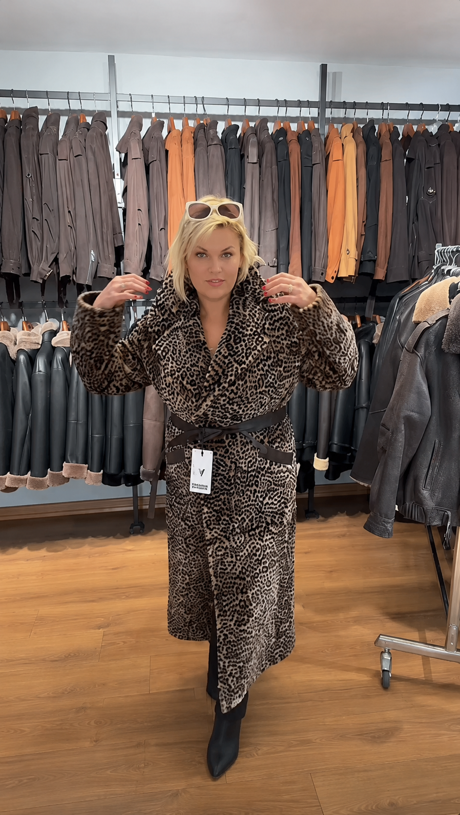 Leopard-Print Lamb Fur Coat – Order Only
