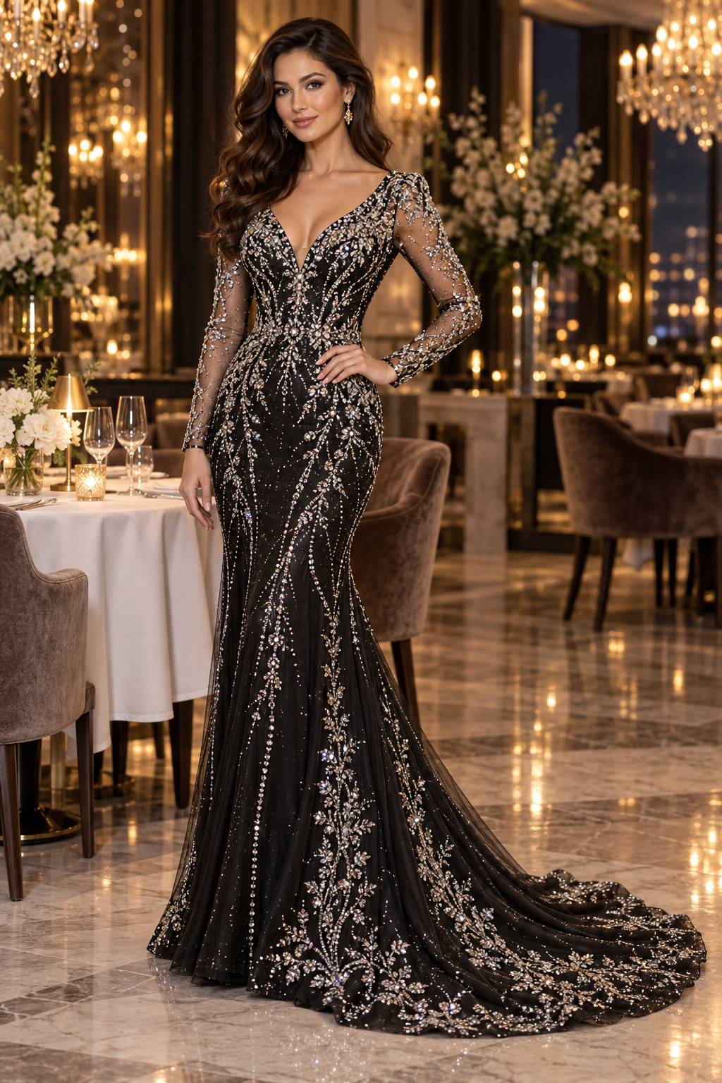 CELESTIA – Luxury Crystal Evening Gown