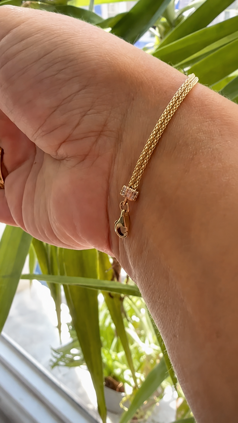 14K Yellow & Rose Gold Zirconia Bracelet