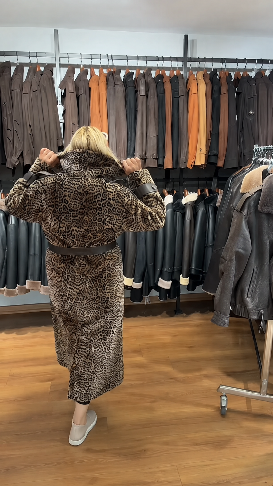 Leopard-Print Lamb Fur Coat – Order Only