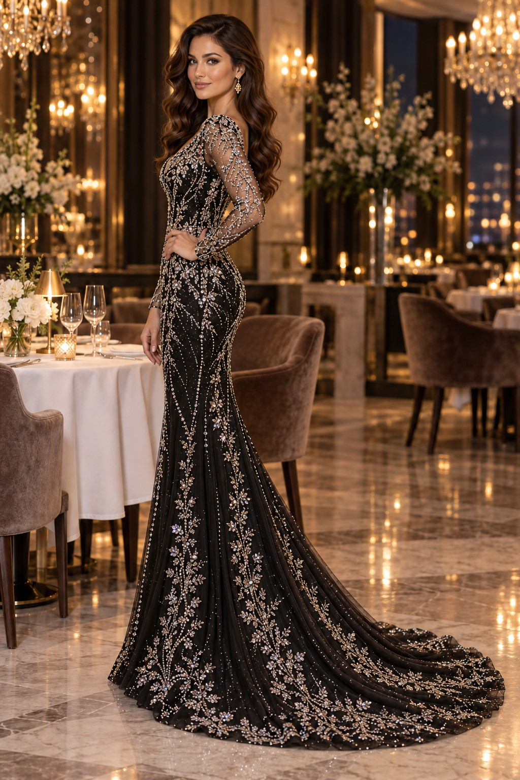 CELESTIA – Luxury Crystal Evening Gown